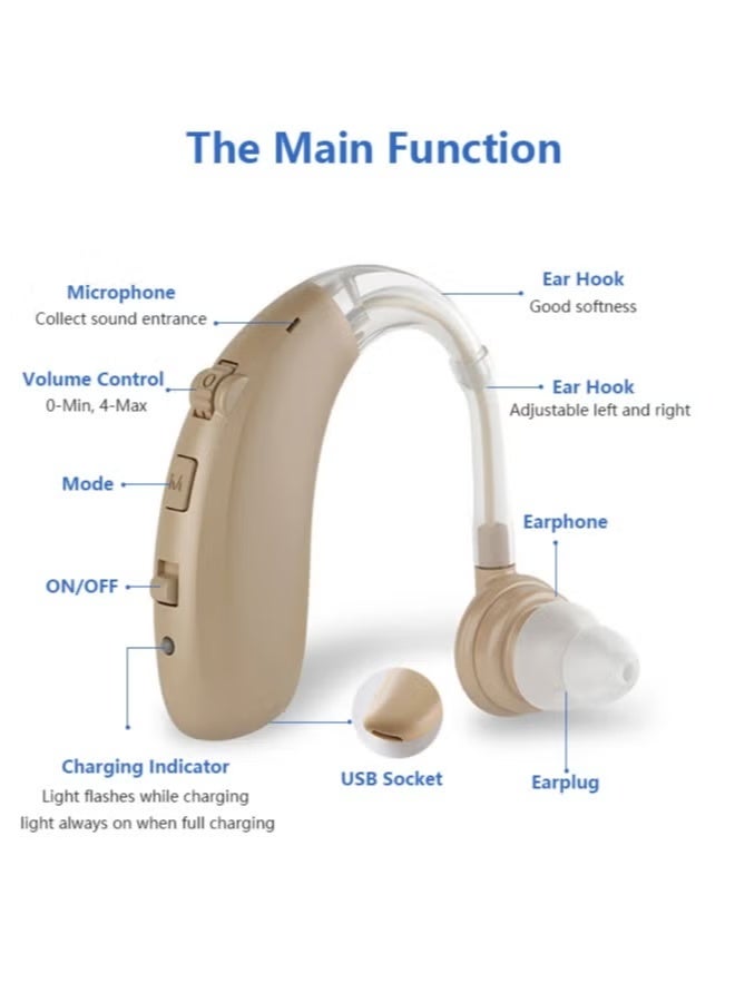 Hearing Aid Rechargeable with Noise Cancelling, Digital Invisible Hearing Amplifier Aids with Volume Control - Image 5